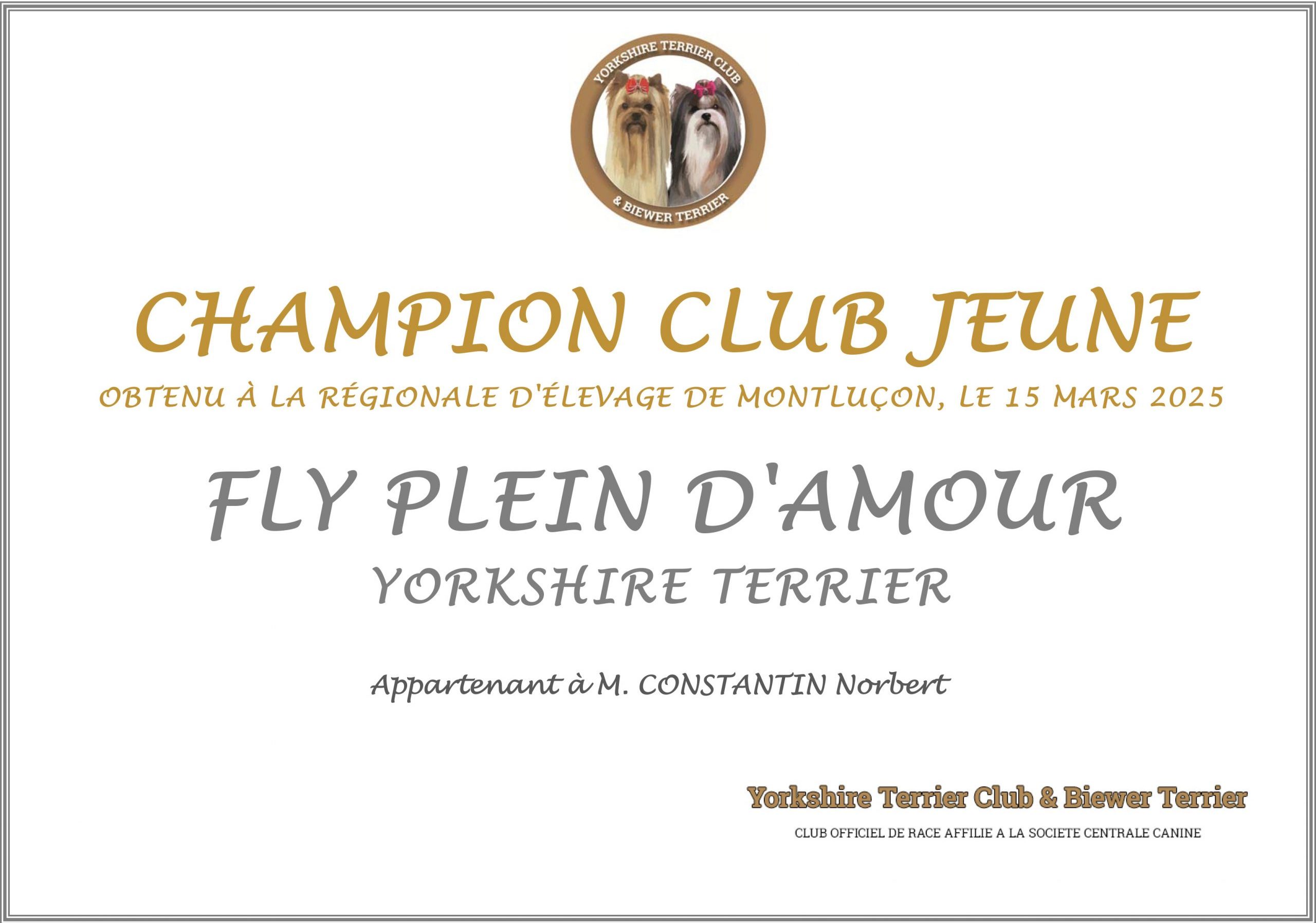 Microsoft Word - DIPLOME champion club jeune FLY PLEIN D'AMOUR.d