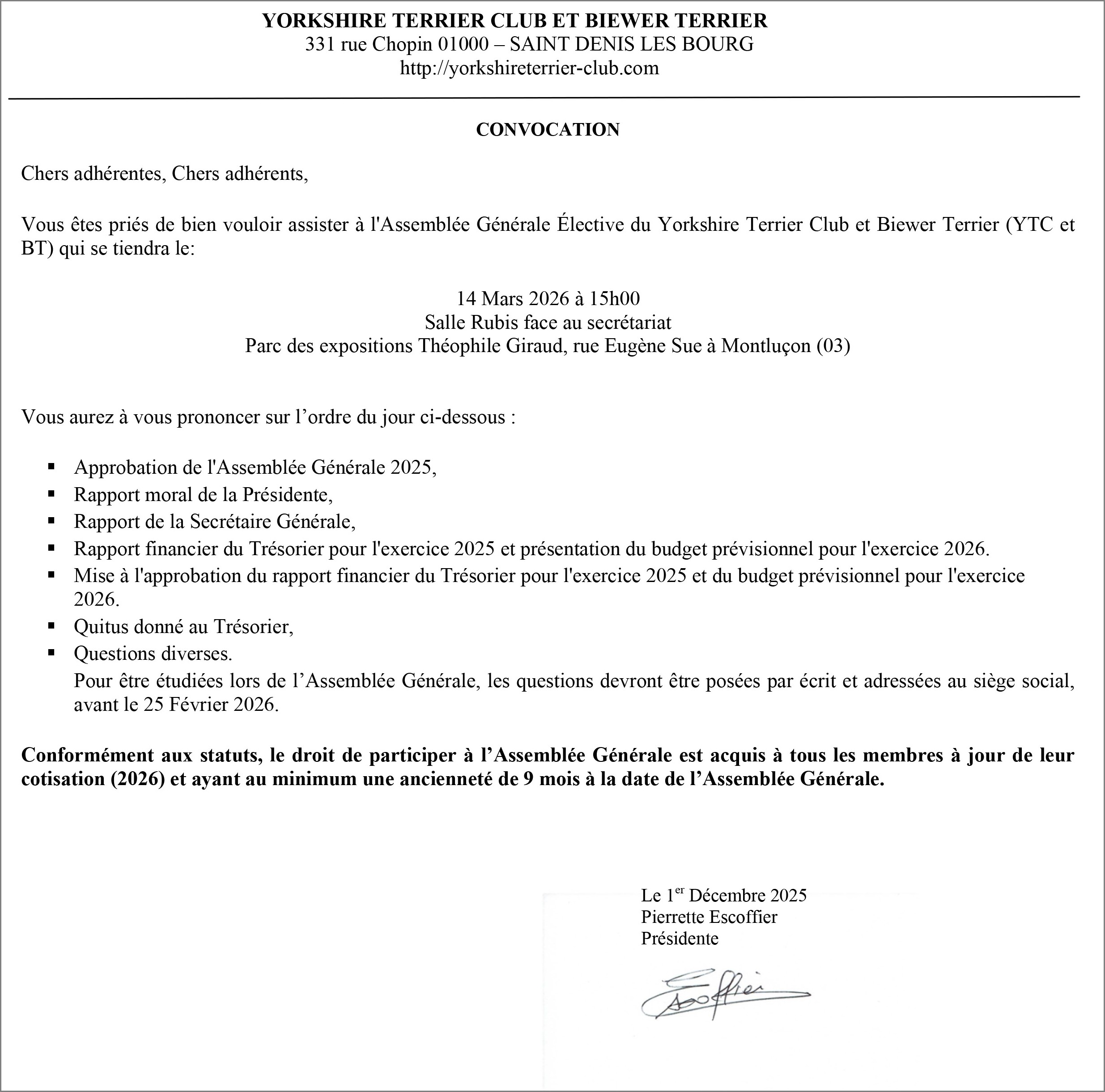 Microsoft Word - CONVOC AG ORDINAIRE MONTLUCON.docx