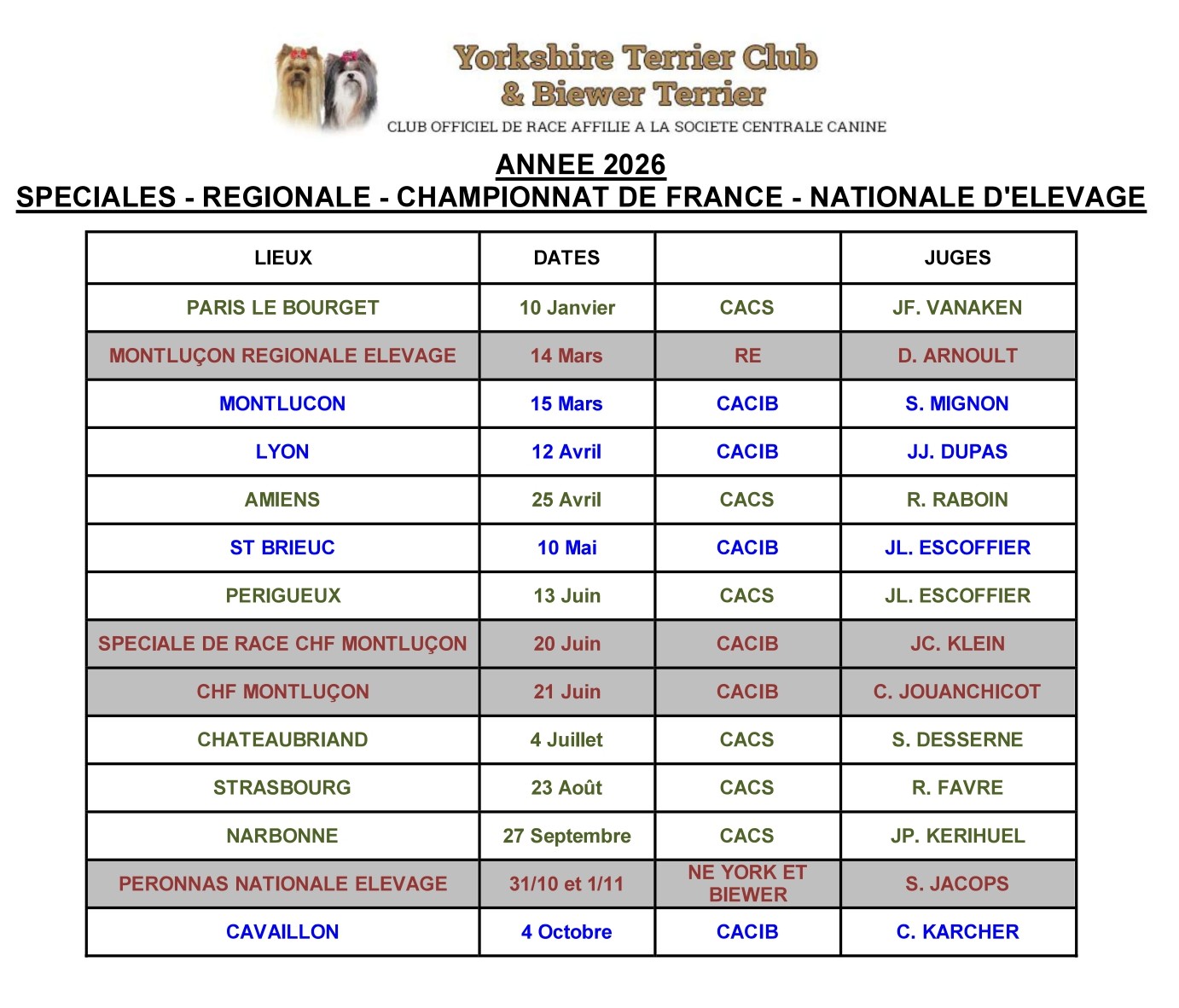 SPECIALES 2026 ET RE 2026 POUR SITE